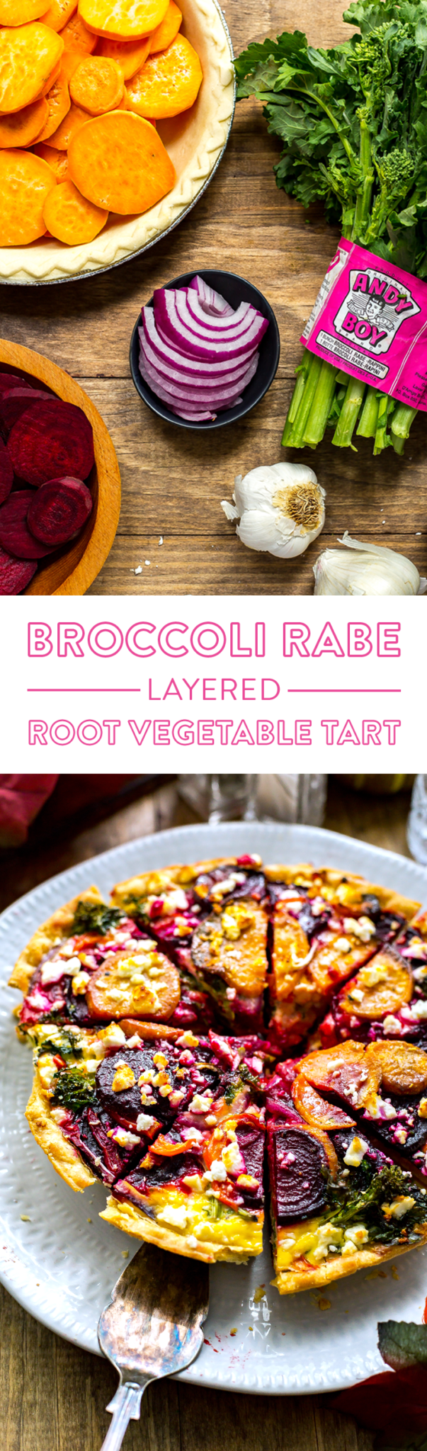 Broccoli Rabe Layered Root Tart
