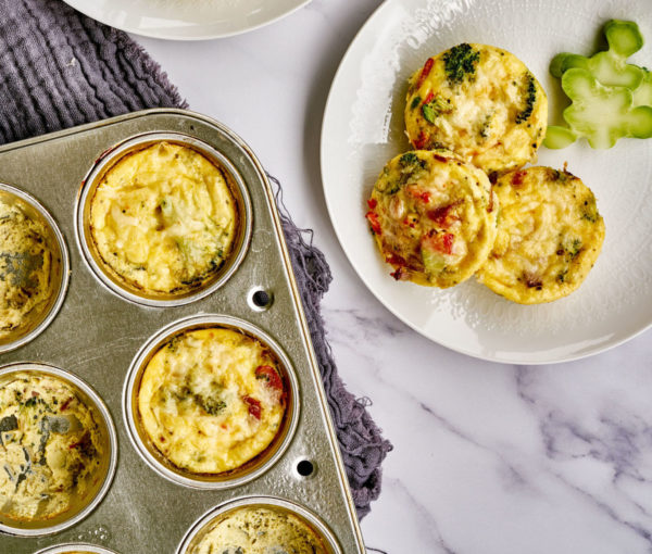 Broccoli, Pepper and Turkey Bacon Egg Bites Andy Boy